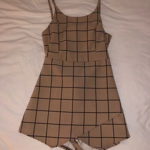 Nude/blush open back romper